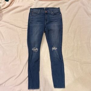 7 For All Mankind Dark Blue Skinny Jeans